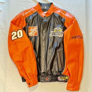 2005 Vintage Home Depot NASCAR Jacket Jeff Hamilton Nextel Leather Jacket Size L